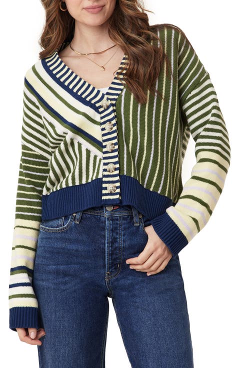 Stripe V-Neck Cardigan