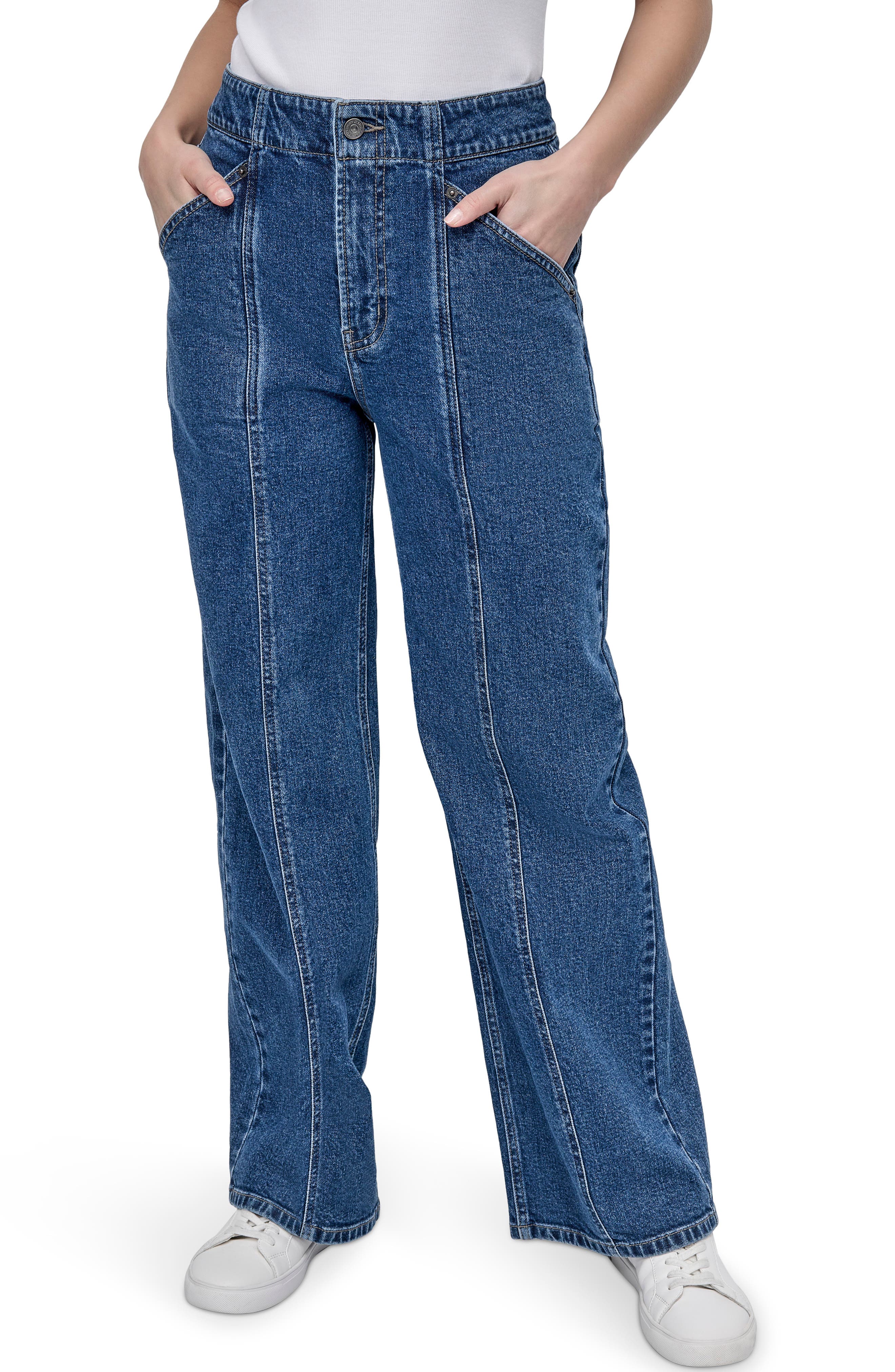 DKNY Jeans High Waist Wide Leg Carpenter Jeans