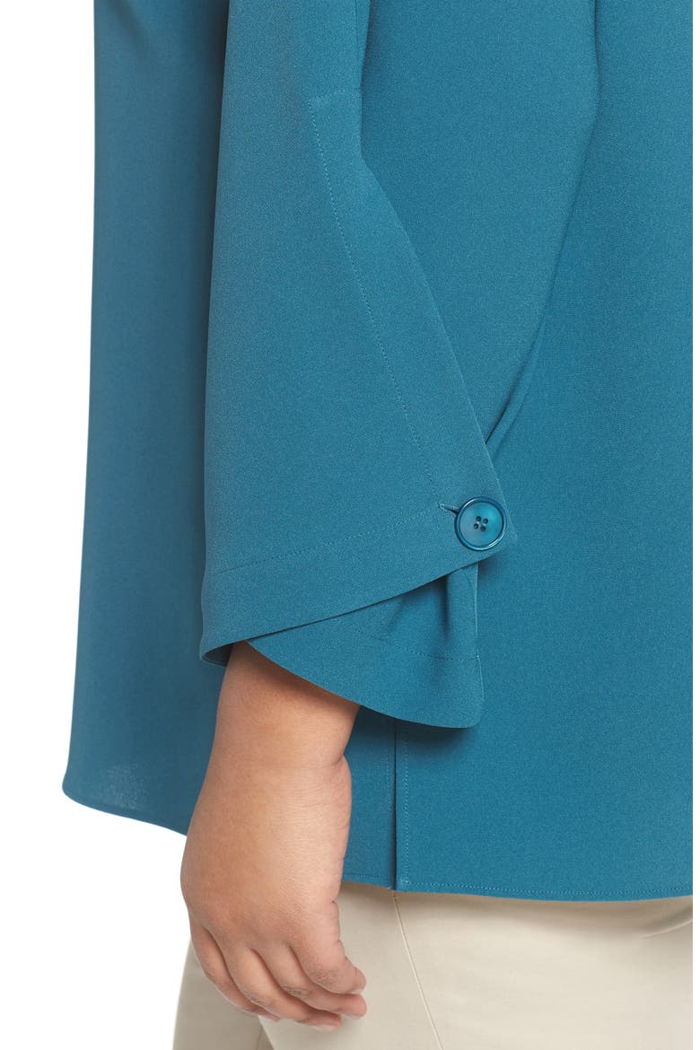 Reanna Finesse Crepe Blouse, Alternate, color, PACIFIC