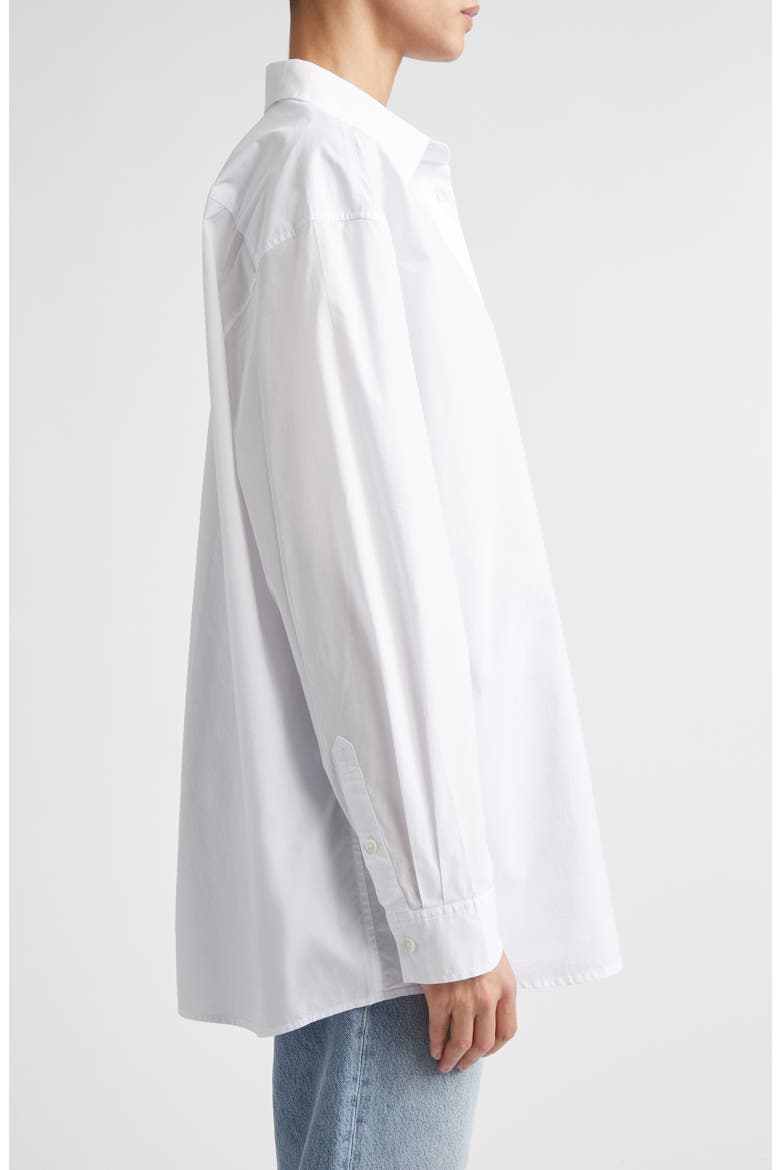 Classic Tumbled Cotton Button-Up Shirt, Alternate, color, WHITE