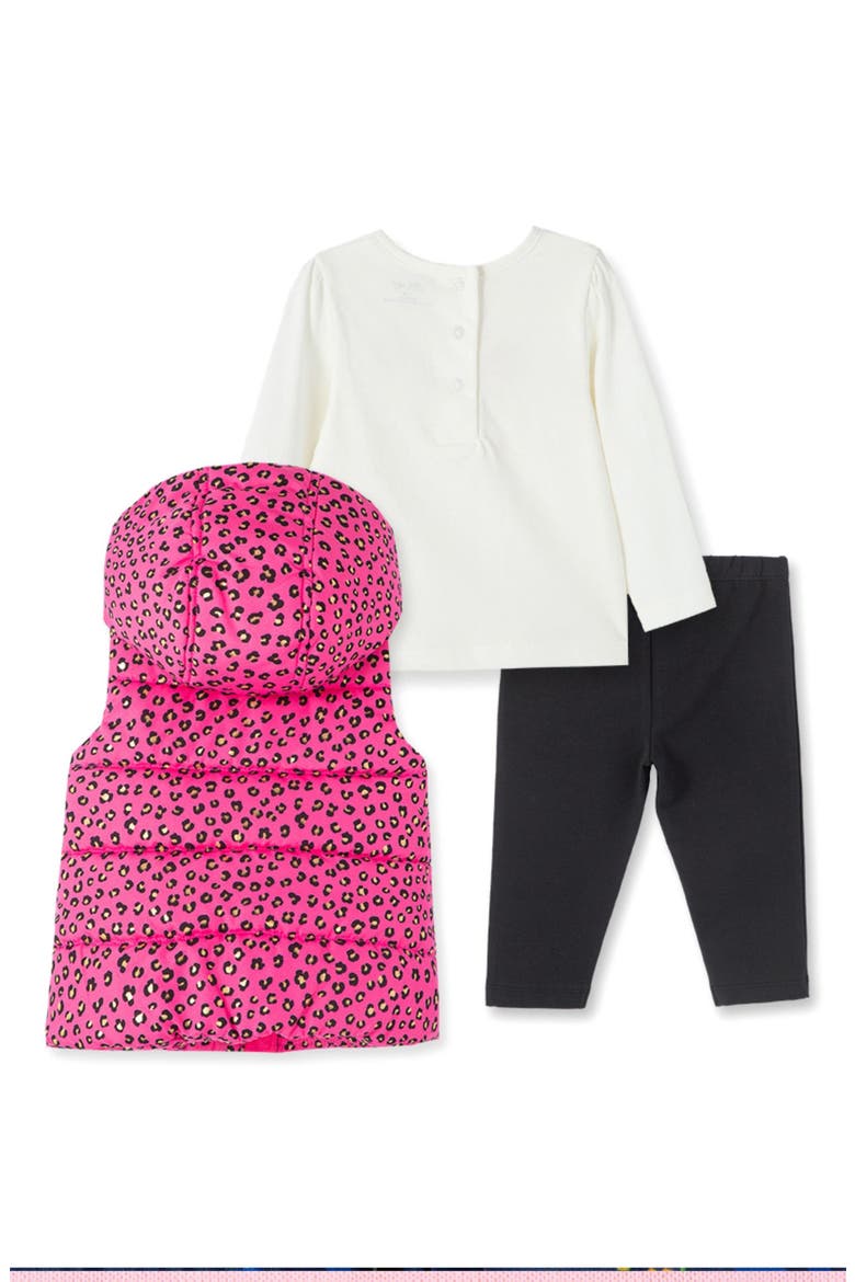 Hooded Vest, Graphic Tee & Leggings Set, Alternate, color, PINK