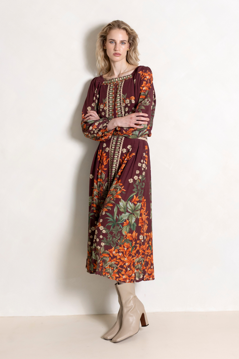 Harlow Skirt, Main, color, Burgundy Floral