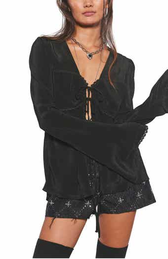 Free People Bali Bell Sleeve Tie Front Top