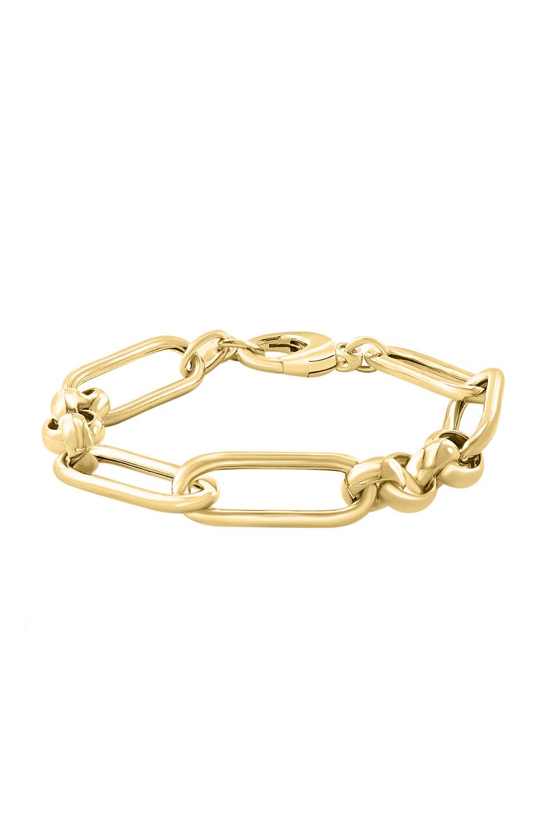 Geometric Link Bracelet in Gold-Plated Sterling Silver, Alternate, color, Yellow