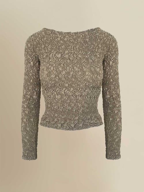 Contessa Mills Blair Cozy Elevated Long-sleeve Cotton T-shirt In Brown