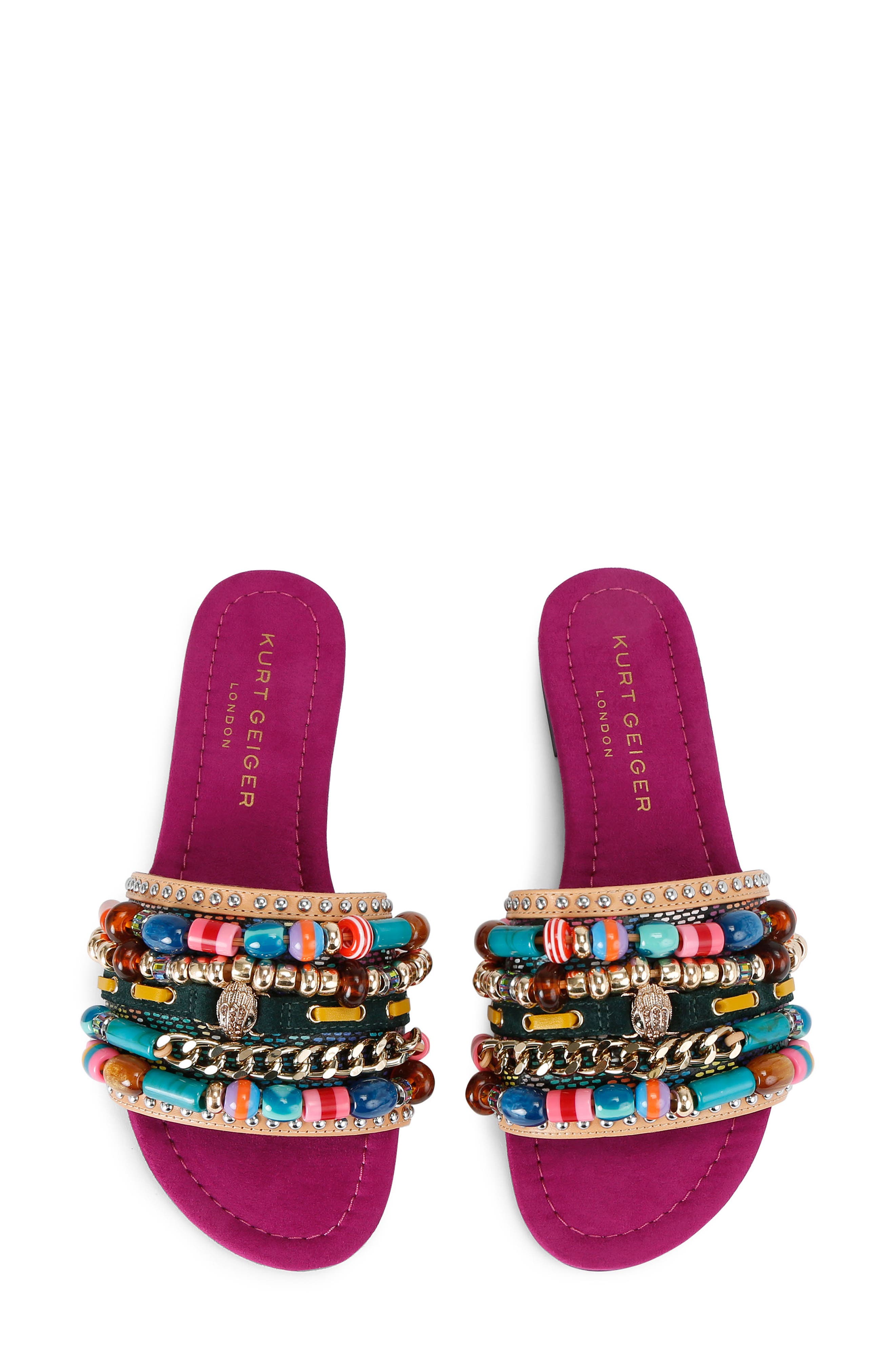 Kurt Geiger London Southbank Beaded Slide Sandal, Alternate, color, Open Pink