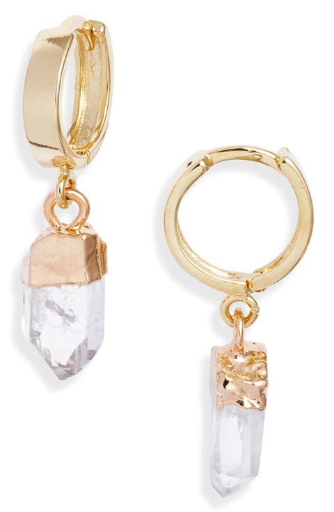 Aura Quartz Huggie Hoop Earrings
