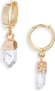 Child of Wild Aura Quartz Huggie Hoop Earrings
