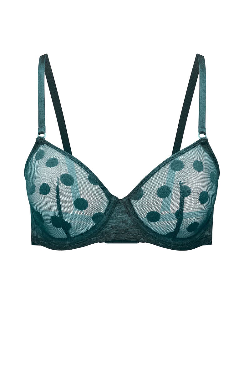 Bertie Unlined Demi Bra, Alternate, color, Dark green