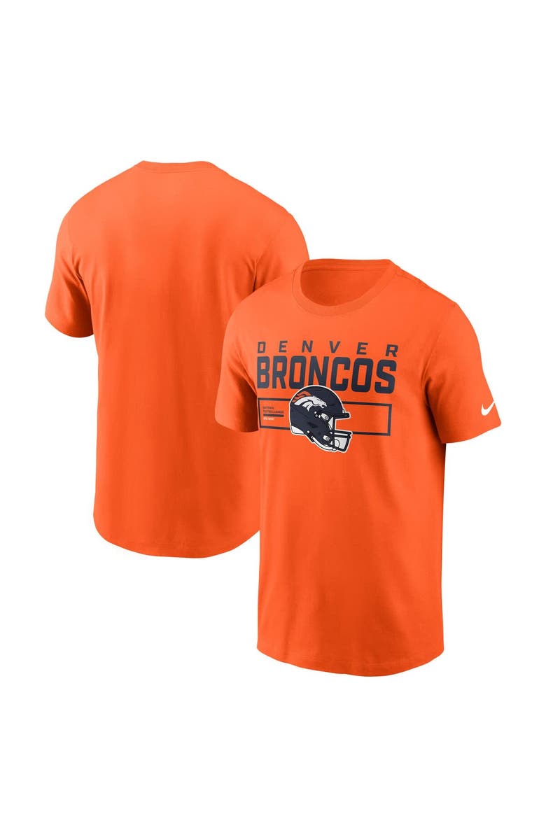 Nike Men's Nike Orange Denver Broncos Primetime Helmet Essential T-Shirt, Alternate, color, Orange