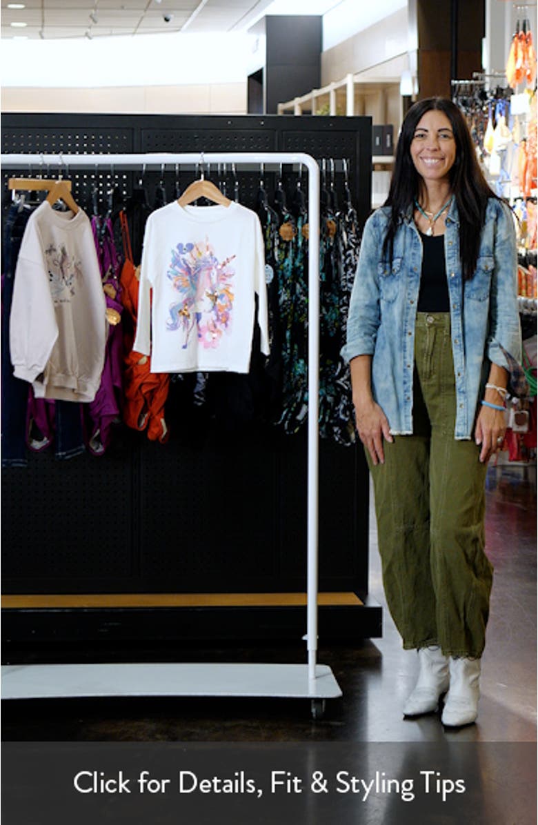 Kids' Unicorn Long Sleeve Cotton Graphic T-Shirt, sales video thumbnail