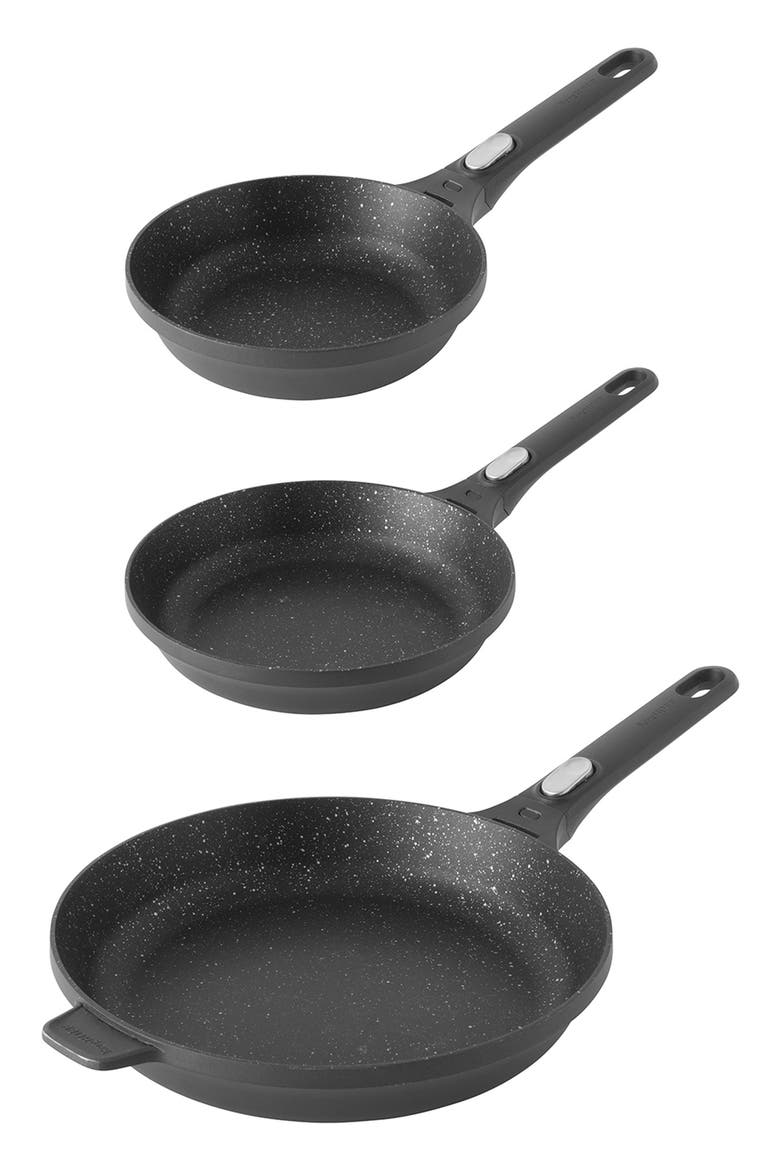 INTERNATIONAL Gem 3-Piece Fry Pan Set, Main, color, BLACK