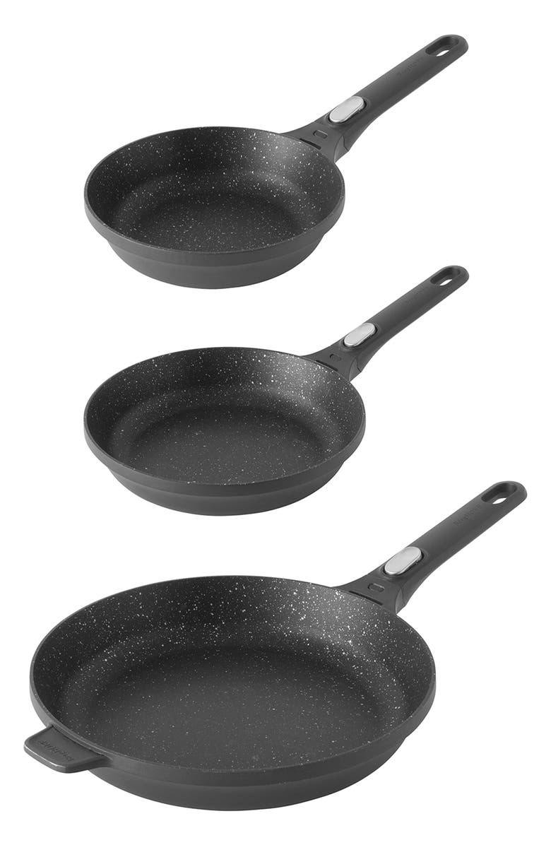 BergHOFF INTERNATIONAL Gem 3-Piece Fry Pan Set, Main, color, Black