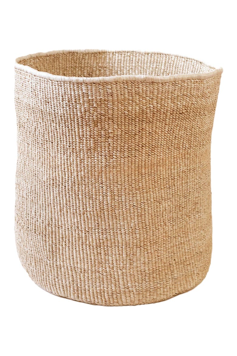 Tall Banana Leaf Floor Basket, Main, color, Natural