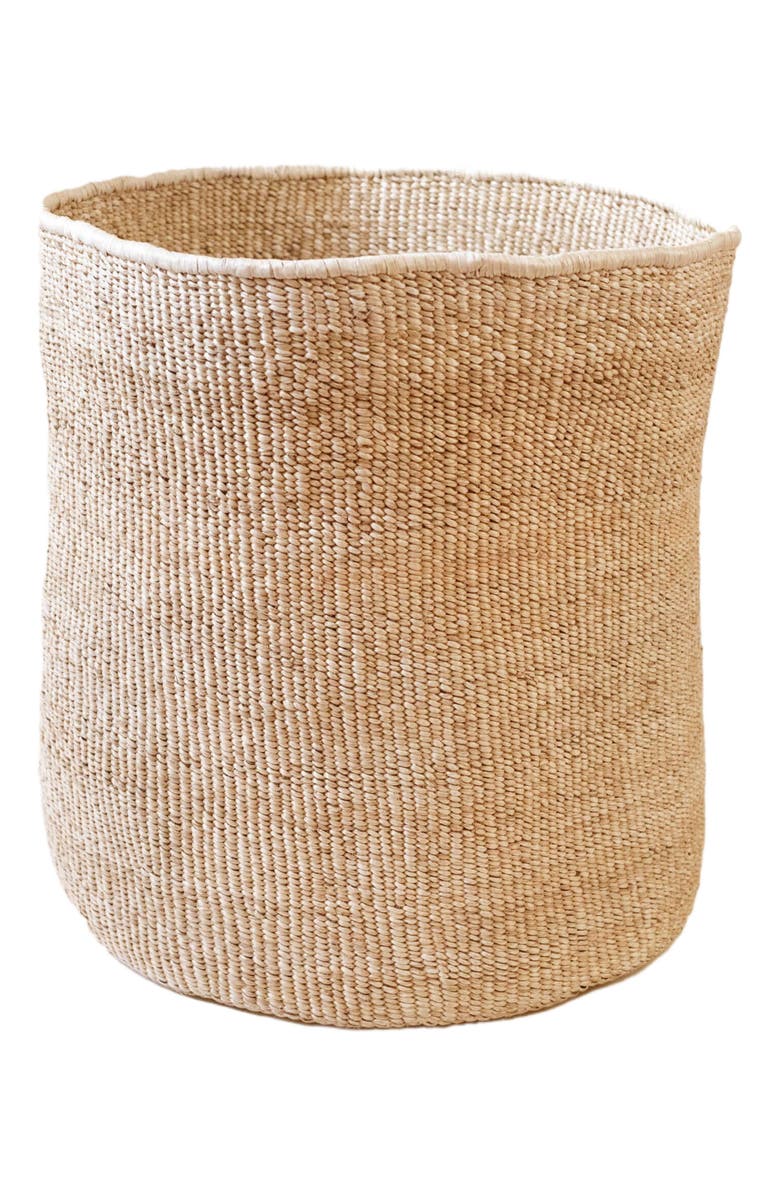 indego africa Tall Banana Leaf Floor Basket, Main, color, Natural