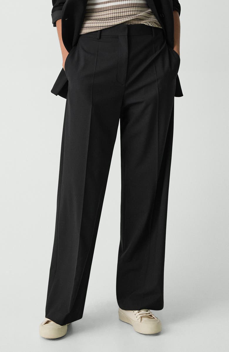 Theory High Waist Straight Leg Stretch Wool Pants, Main, color,