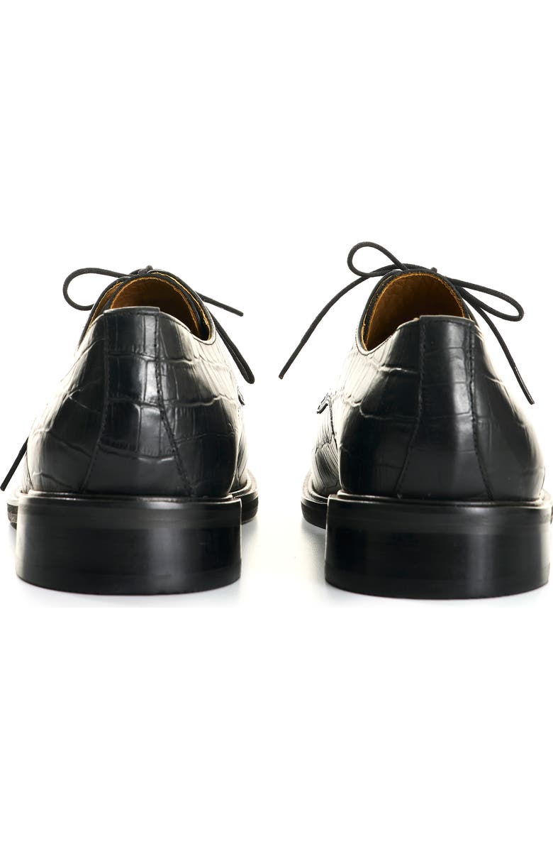 Velez Croco Embossed Leather Lace Up Shoes, Alternate, color, Black