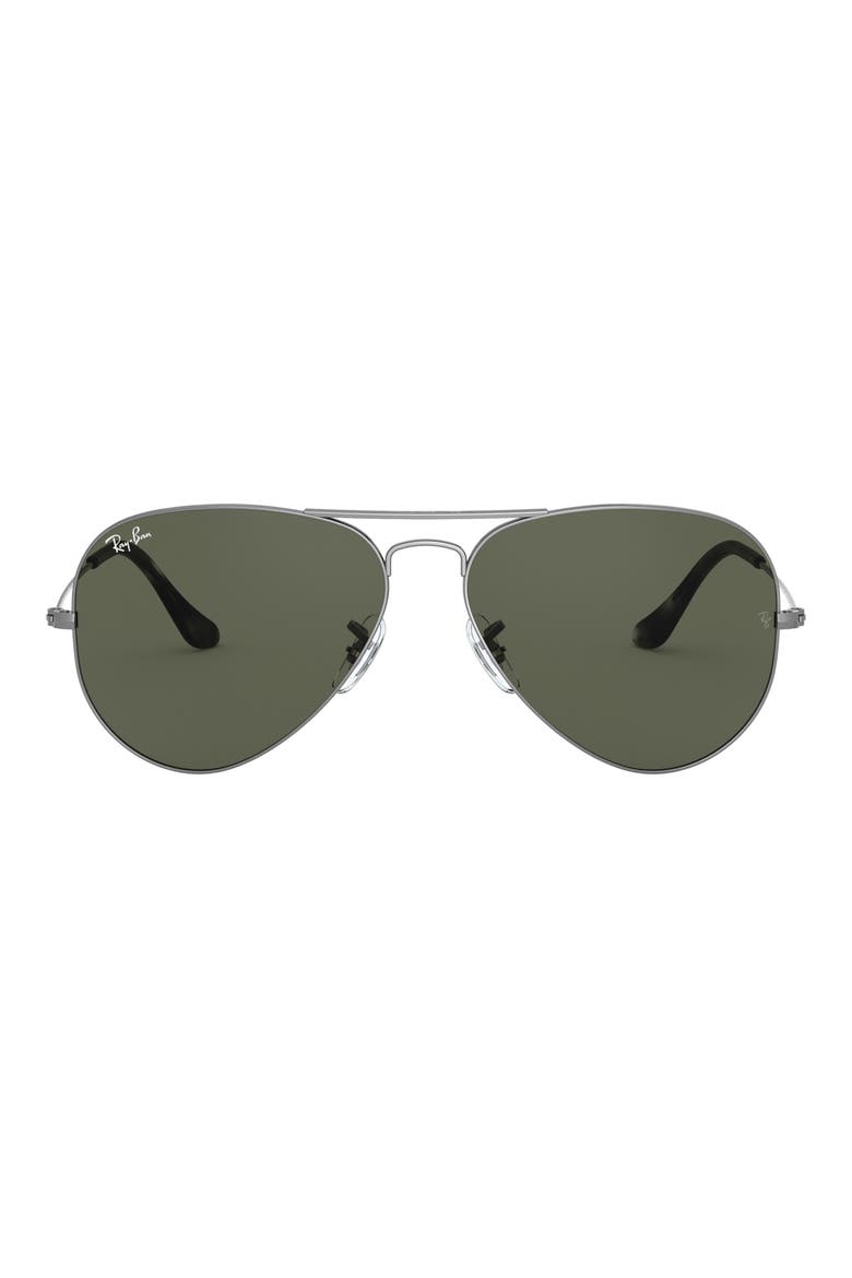 55mm Pilot Aviator Sunglasses, Main, color, TRANSPARENT GREY