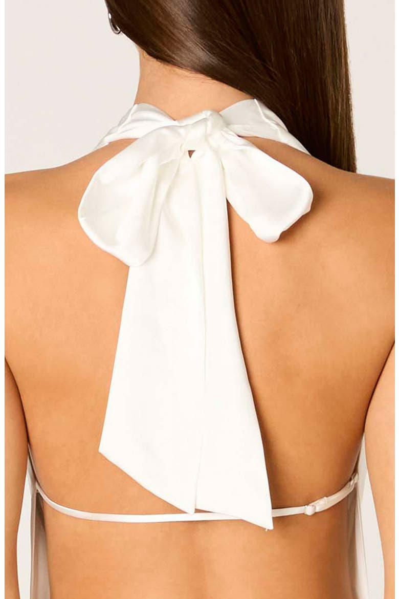 Rosalia Cowl Halter Neck Mini Cocktail Dress, Alternate, color, WHITE