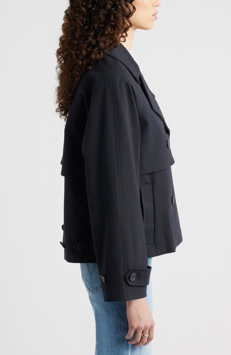 Nordstrom Stretch Cotton Trench Coat, Alternate, color, Black