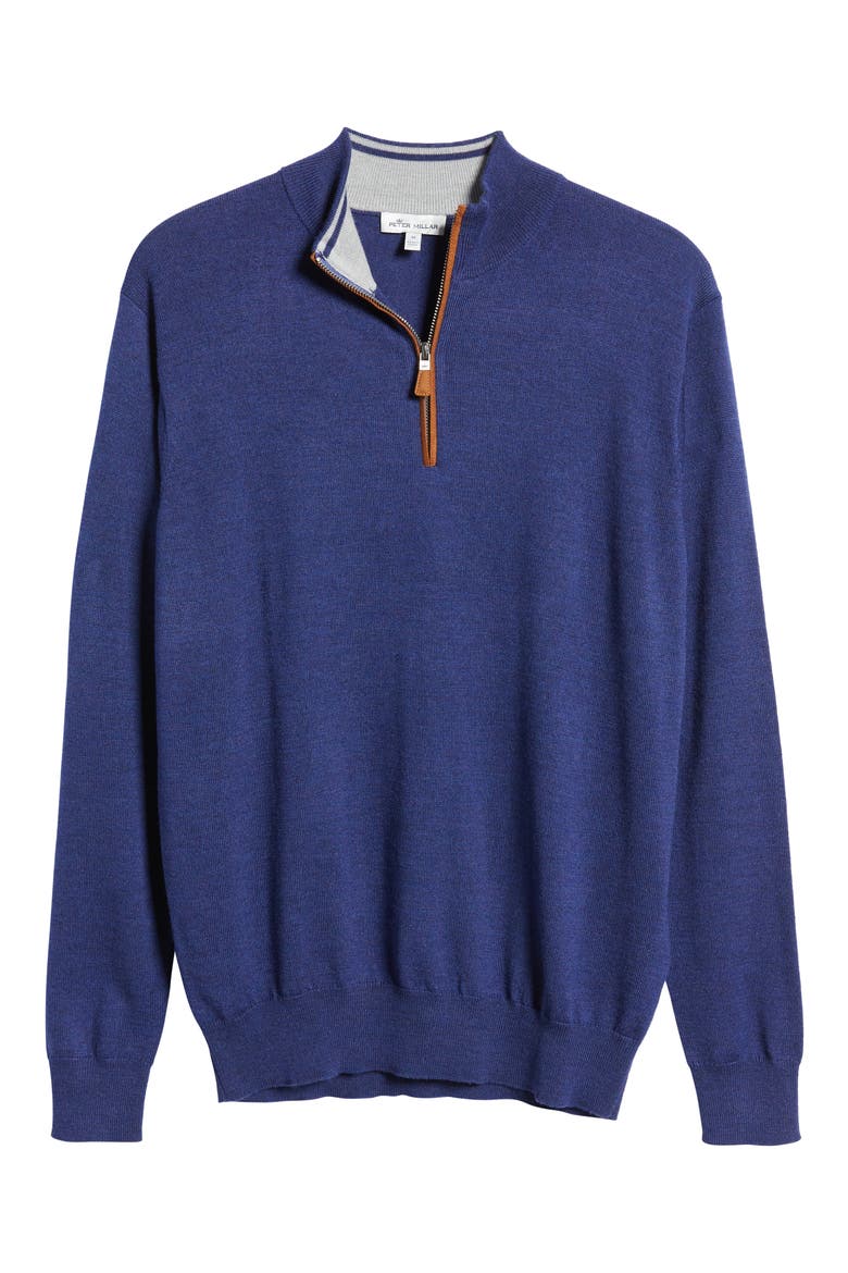 Crown Regular Fit Quarter Zip Pullover, Alternate, color, GLACIER BLUE