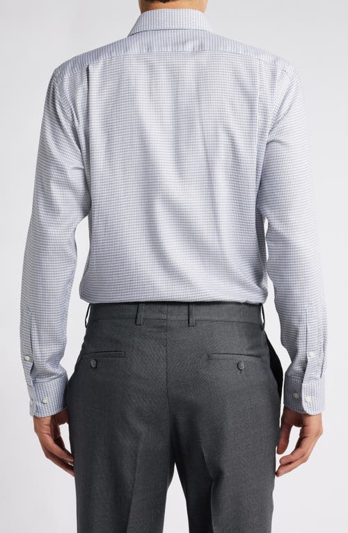 Nordstrom Trim Fit Geometric Print Premium Performance Dress Shirt In Blue