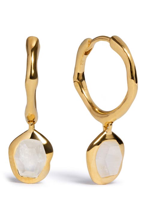 Odyssey Stone Drop Hoop Earrings