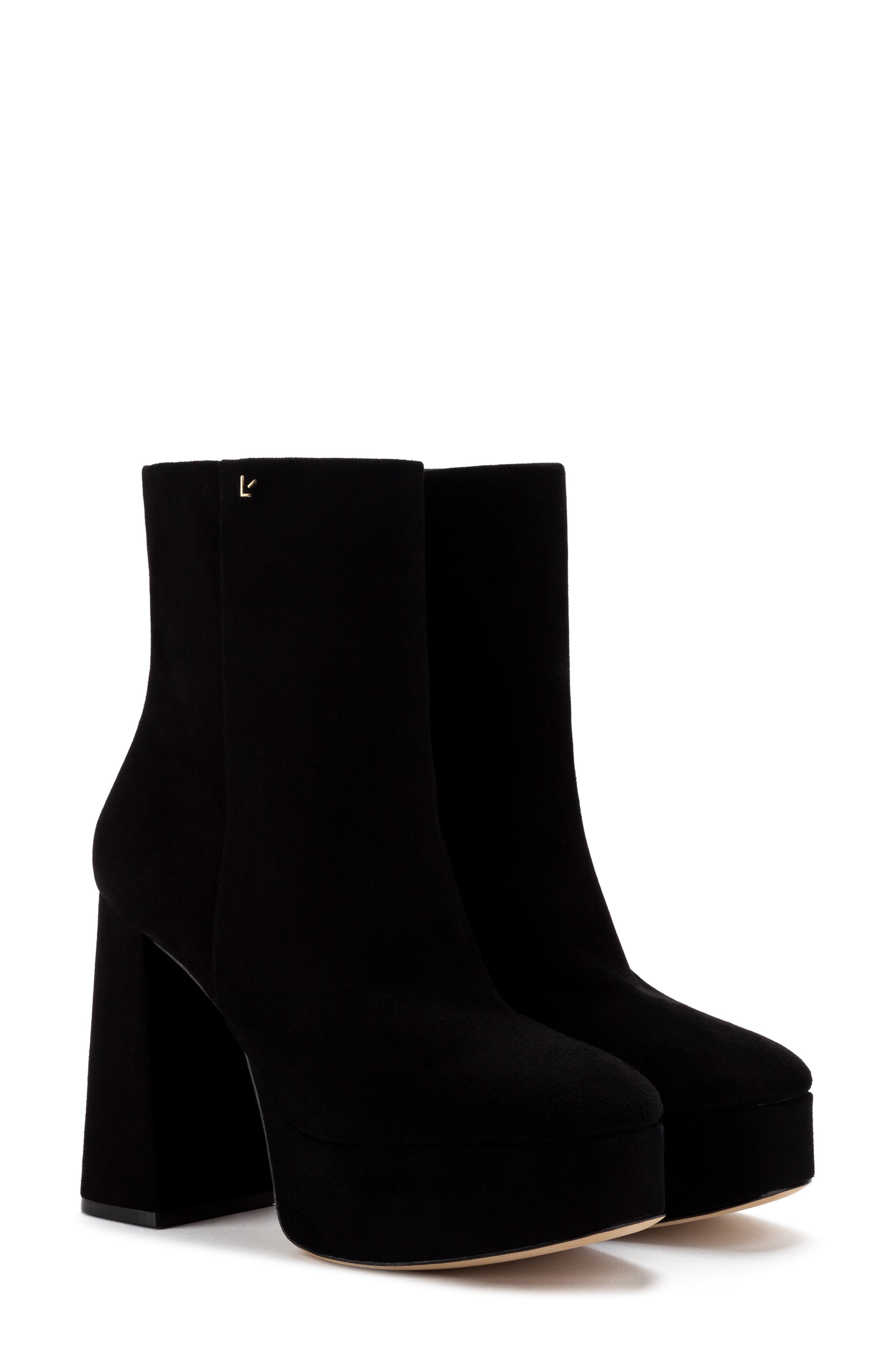 Dolly Boot In Black Suede, Main, color, BLACK
