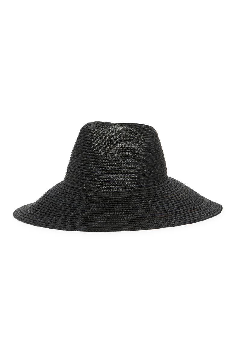 Wide Brim Straw Sun Hat, Main, color, BLACK
