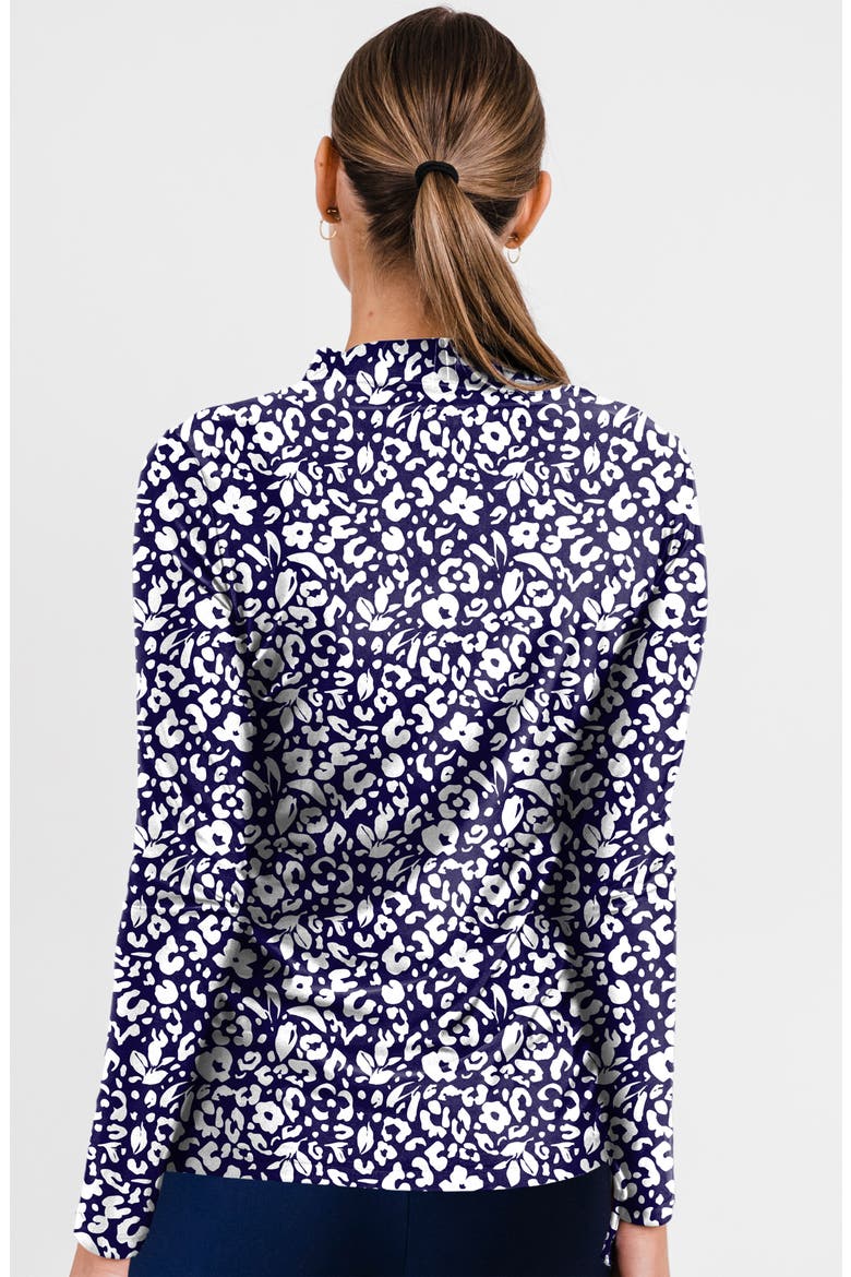 Half-Zip Nora Swim Top, Alternate, color, Wild Navy