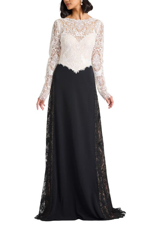 Lace & Crepe Gown