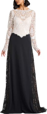 Tadashi Shoji Lace & Crepe Gown