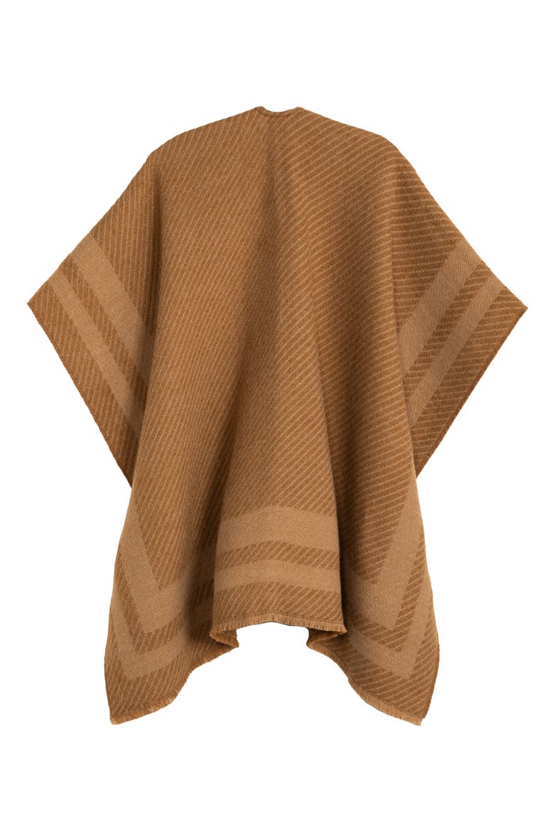 Woven Twill Border Ruana, Alternate, color, Classic Camel