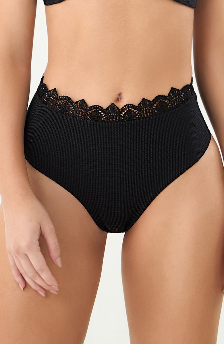 BOAMAR Patma Lace High Waist Swim Bottoms, Main, color, Black