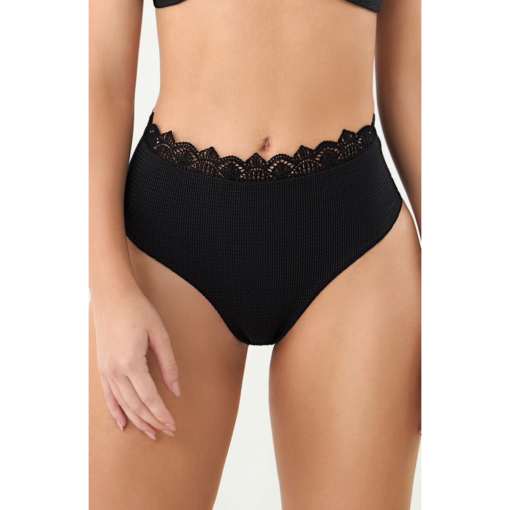 Boamar Patma Lace High Waist Swim Bottoms In Black