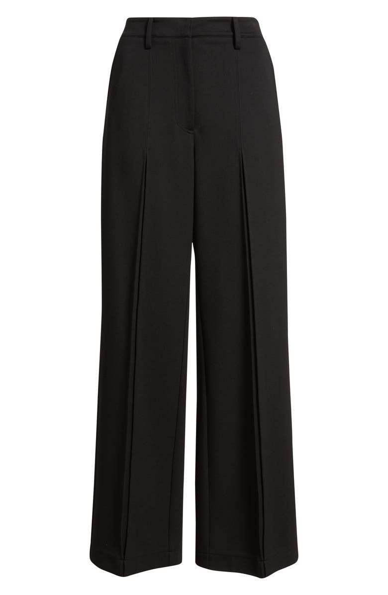 Elie Tahari The Saddy Inverted Pleat Wide Leg Pants, Main, color, Noir