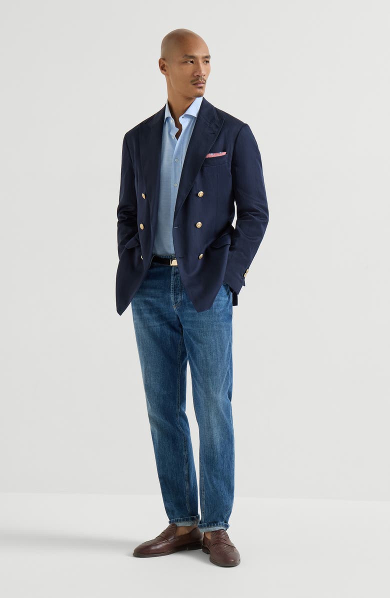 Brunello Cucinelli Oxford shirt, Alternate, color, Azure