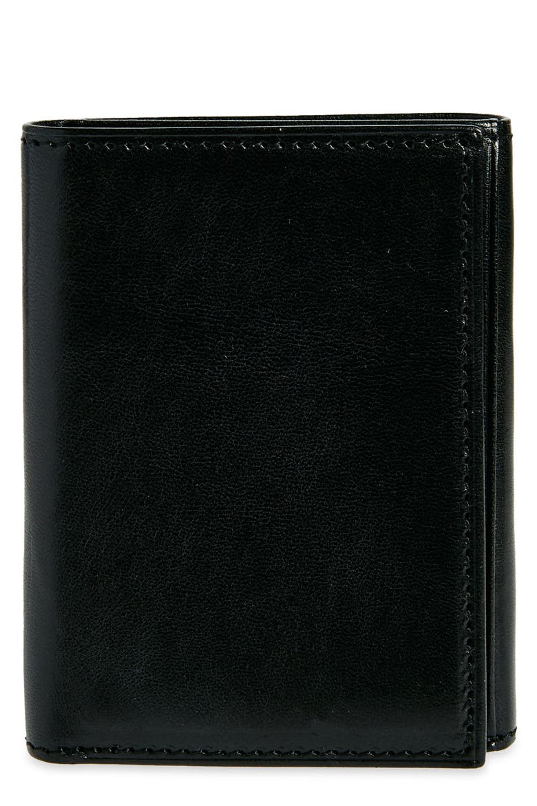 Old Leather Double ID Trifold Wallet, Alternate, color, BLACK