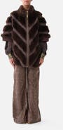 Camilla Faux Fur Stripe Slouch Jacket