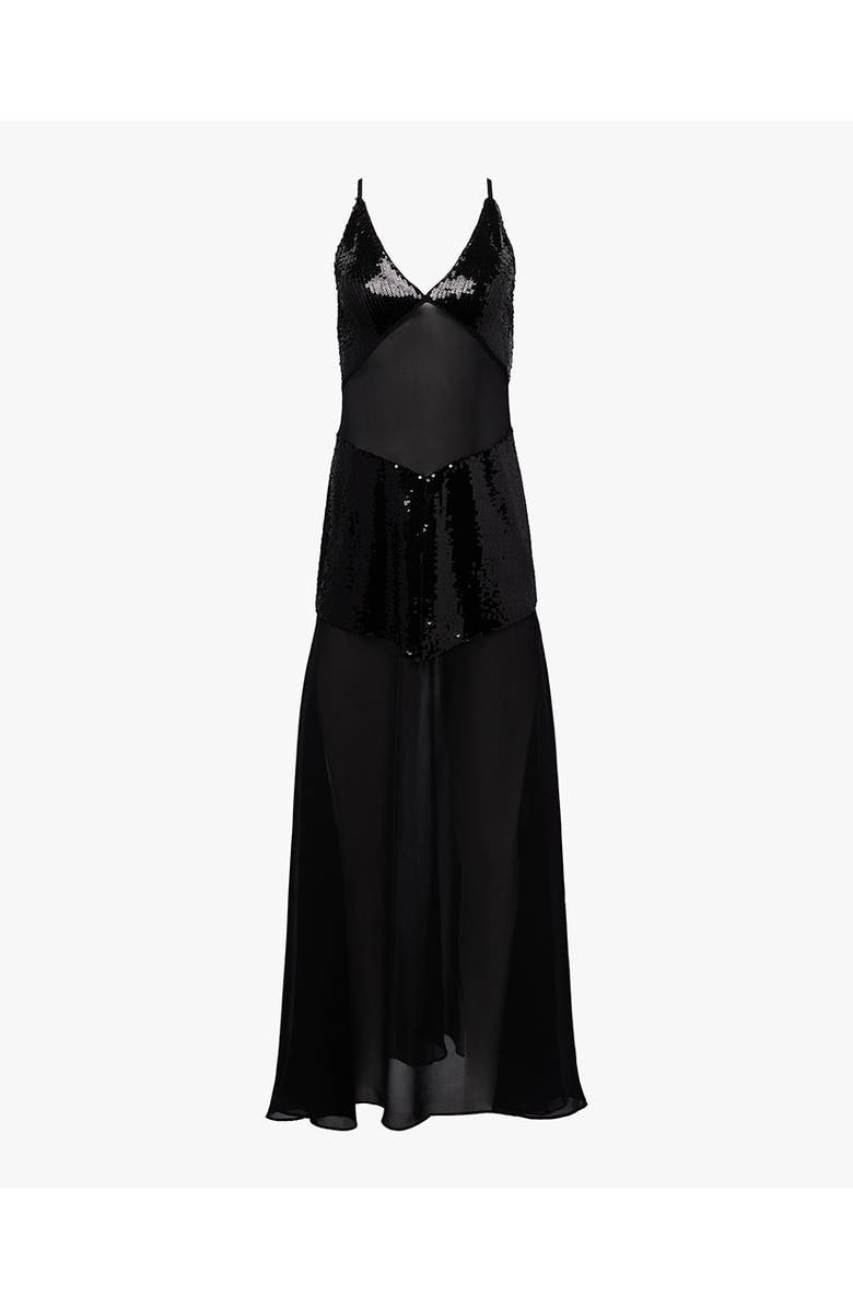 WeWoreWhat Sheer Panel Maxi Dress, Alternate, color, 
