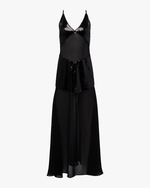 Weworewhat Sheer Panel Maxi Dress In Black