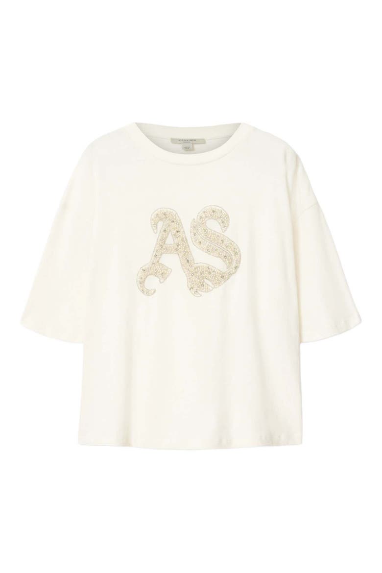 Icon Amelie Oversize Rhinestone Cotton T-Shirt, Alternate, color, OPTIC WHITE