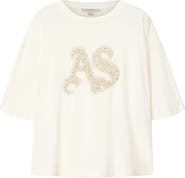 AllSaints Icon Amelie Oversize Rhinestone Cotton T-Shirt