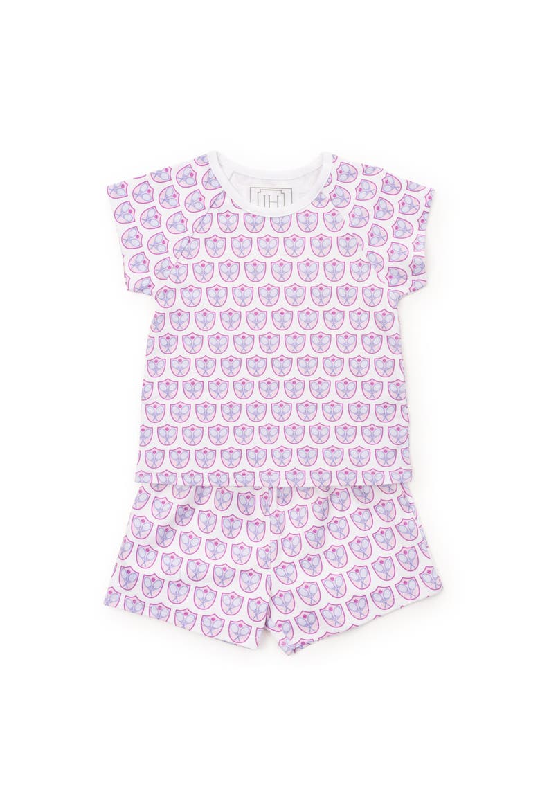 Emery Girls' Short Set, Main, color, Tennis Crest Pink