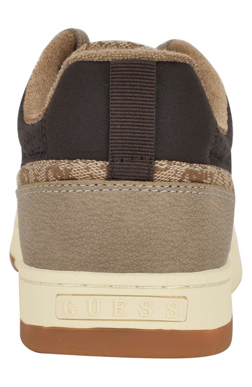 Guess Tyron Monogram Sneaker In Taupe Logo Multi
