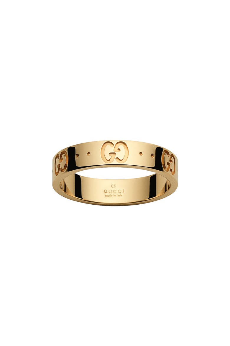 Icon Double G Gold Ring, Main, color, YELLOW GOLD