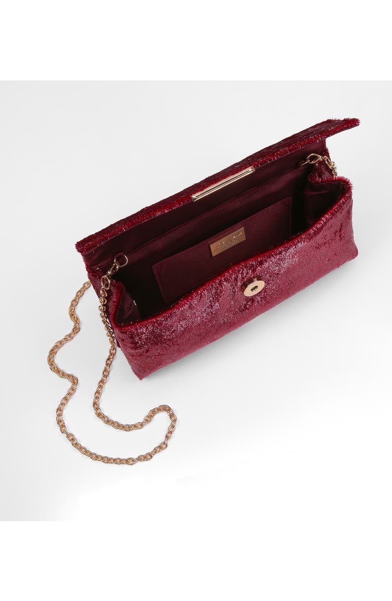 Jewel Badgley Mischka Angel Soft Faux Pony Hair Envelope Clutch, Alternate, color, Dark Red