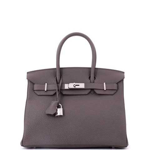 Birkin Handbag Grey Togo with Palladium Hardware 30