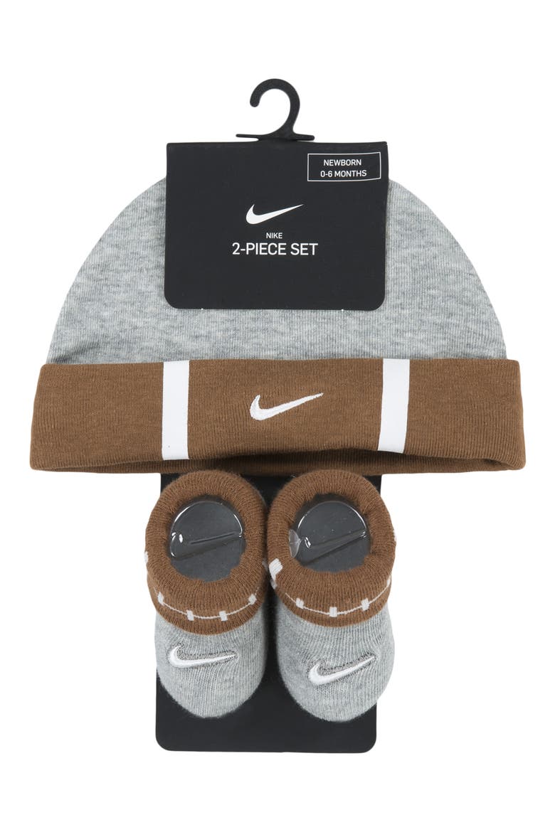 Crib Booties & Cuff Beanie Set, Alternate, color, LIGHT BRITISH TAN