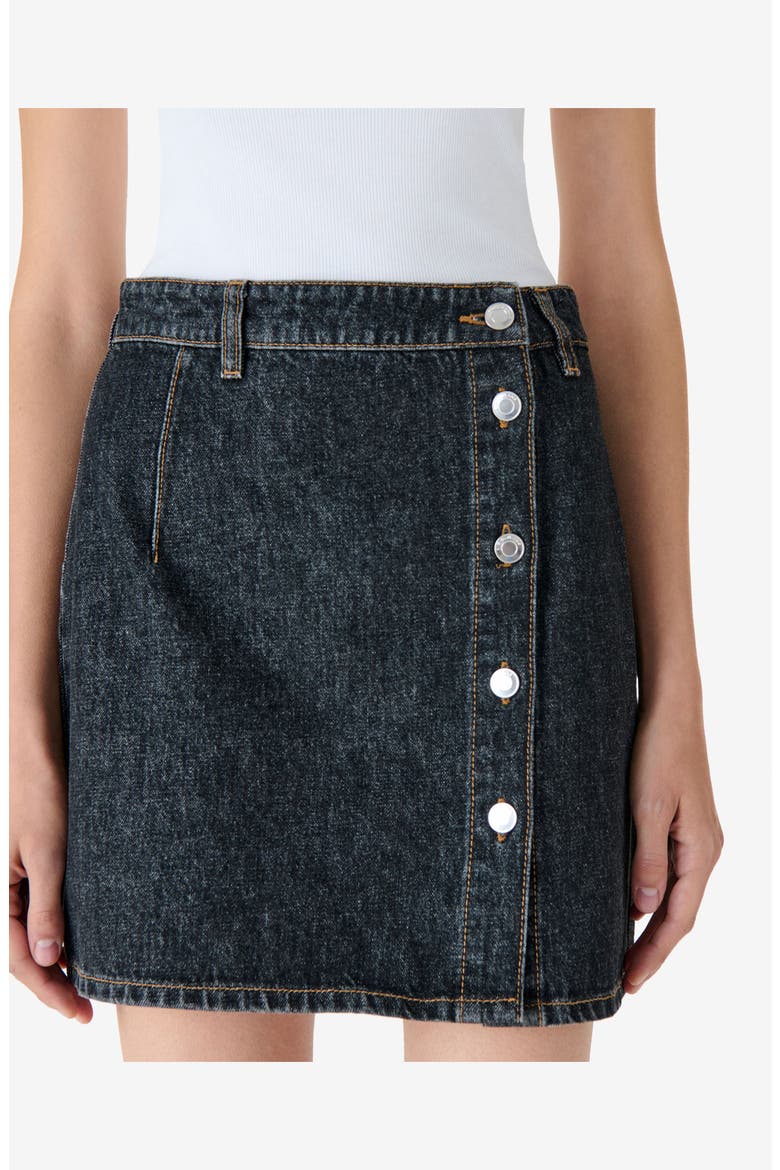Isya Mini Skirt, Alternate, color, Steel Denim